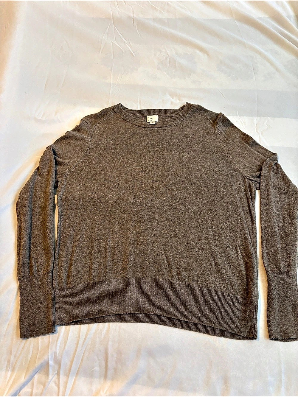 A New Day Women's Brown Crewneck Long Sleeve Pullover Sweater Brown Crew Neck